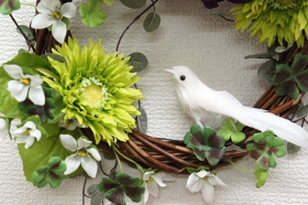 1Day　レッスン　お好きなお花を選んで　白い小鳥