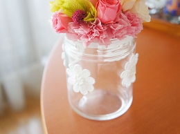 めん棒ケース　フラワーモチーフのレース