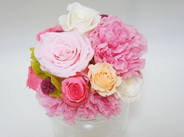 めん棒ケース　プリザーブドフラワー　お花雑貨