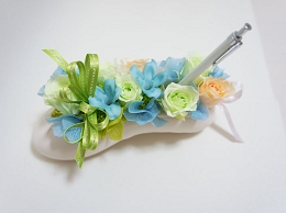 ペン立て　ペンスタンド　お花雑貨　プリザーブドフラワー　バレエシューズ