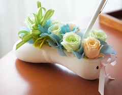 ペン立て　ペンスタンド　ボールペン　バレエシューズ　プリザーブドフラワー