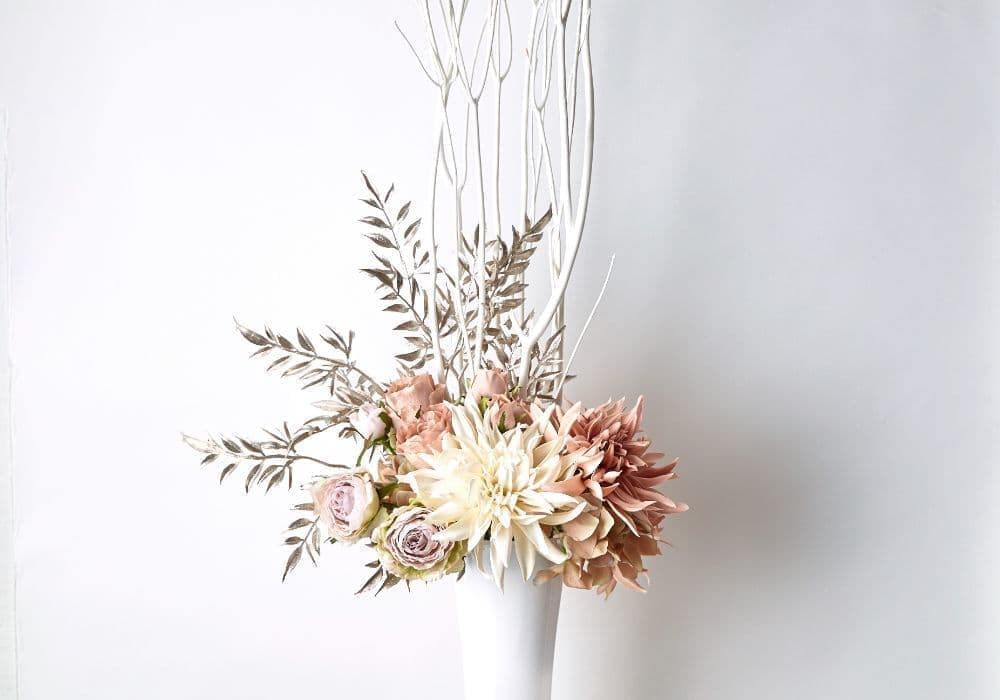 ダリアのアレンジ　造花　オーダーメイド　西宮市