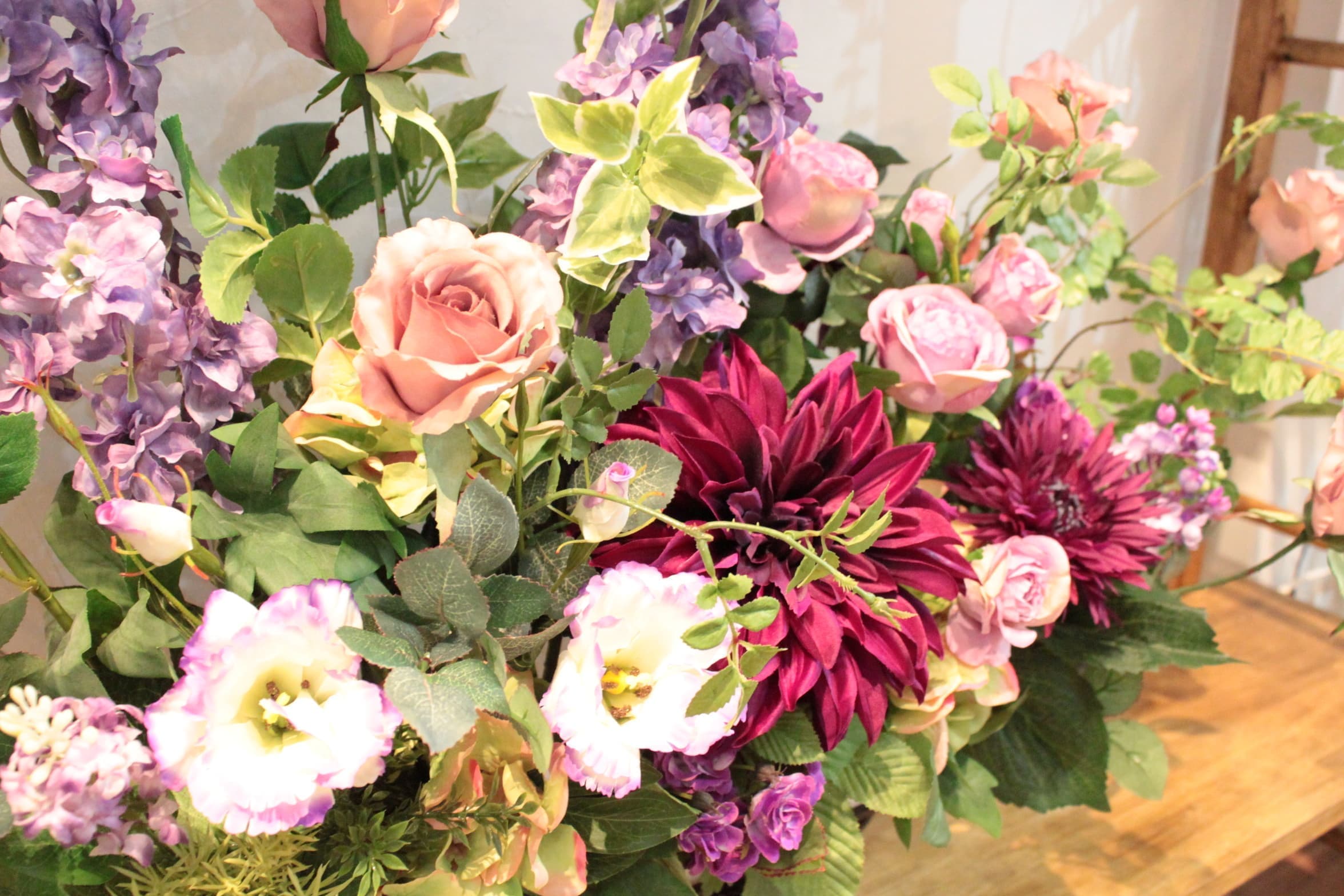 造花専門店　アーティフィシャルフラワー　オーダーメイド　壁掛け　アンクラフト　造花　オーダーメイド