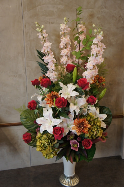 お店の開店のお花　アーティフィシャルフラワー（造花）